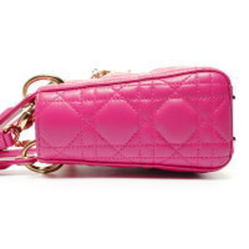 Christian Dior Lady Lambskin Shoulder Bag Pink - Picture 3 of 13
